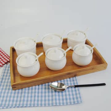 厨房用具陶瓷调味罐纯白高档调味罐调料缸调料罐调料盒调味盒