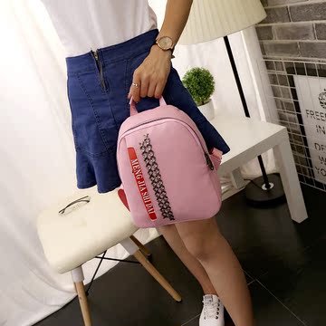 韩版女包铆钉双肩包学生书包时尚背包简约休闲包潮女士包2016新款