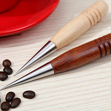 韩式不锈钢咖啡实木拉花针 画花钩花雕花棒 专业花式咖啡DIY器具