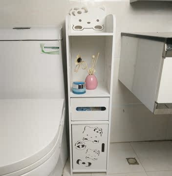 浴室柜防水卫生间储物柜马桶侧柜夹缝纸巾窄柜厕所收纳整理边柜