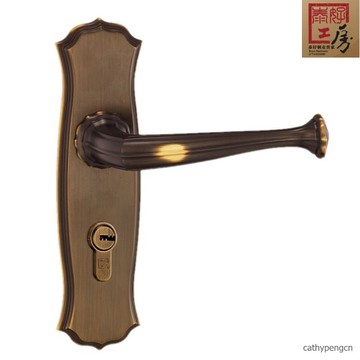 泰好工房纯铜锁具 简欧式仿古全铜卧室内房木门锁门把手TH58-9692