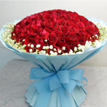 圣诞节求婚 99朵红玫瑰礼盒西安同城鲜花速递促销新品醉鲜花